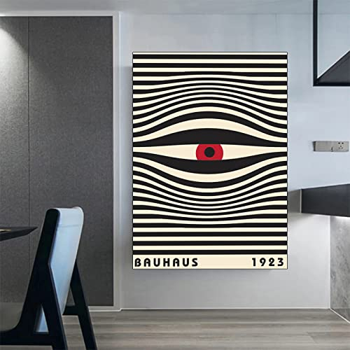 Hnyjyfa Bauhaus Poster Nordic Vintage Design Kunstdrucke Modernes 1923 Ausstellungsposter Abstrakte Linien Geometrie Wand Bilder Museum Bild Minimalistisches Gemäldewerk Deko 0218211