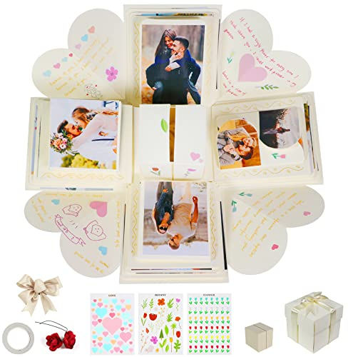 Hbsite Scatola Foto Sorpresa Regalo per Nozze Anniversario Compleanno Natale Valentino Explosion Box