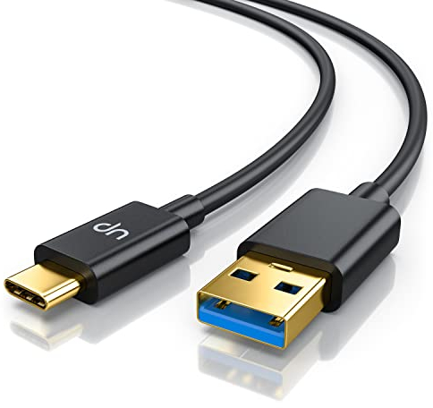 CSL - USB Typ C Kabel, Typ C Ladekabel und Datenkabel 1m USB C Schnellladekabel kompatibel mit Samsung Galaxy S23 / S22 / S21, Huawei, Google Pixel, Sony Xperia, OnePlus, Xiaomi (Schwarz)