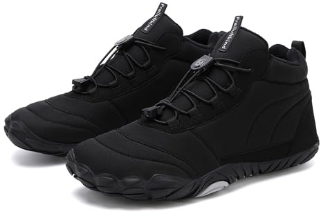Freiluftkind Kepler Barefoot Shoes idrorepellenti e Foderati (Nero/Misura 38) – Scarpe Barefoot Unisex per l'inverno – Scarpe Calde Impermeabili