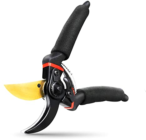 fuLNes 20,3 cm professionelle Bypass-Gartenschere, Premium-Gartenschere aus Titan, Gartenschere mit rutschfestem Griff