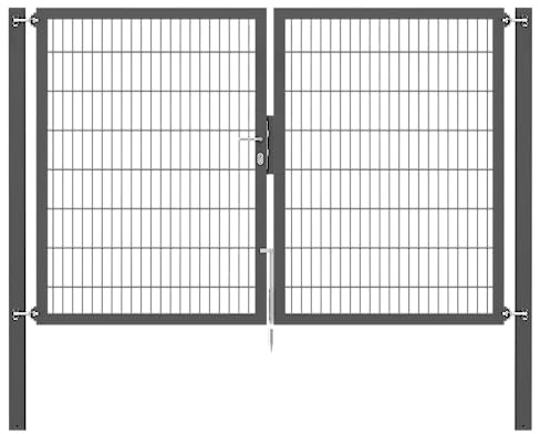 Alberts 637125 Doppeltor Flexo Plus mit Zubehör | verschiedene Breiten und Höhen | Pfostenstärke 100 x 100 mm | anthrazit | Breite 250 cm | Höhe 160 cm