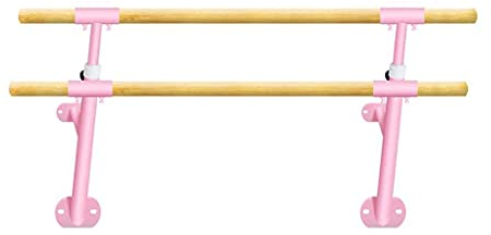 Ballettstange zur Wandmontage für zu Hause oder im Studio, feste, verstellbare Stange für Stretch-Tanz oder aktives Training für Kinder und Erwachsene (Farbe: Rosa, Größe: einlagig) (rosa einlagig) (r