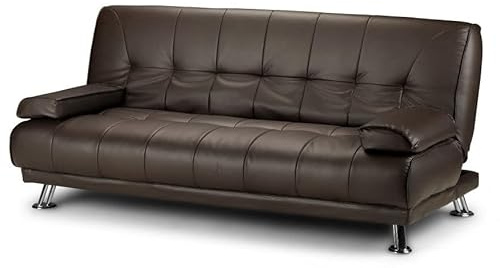 Home Detail Montana Sofa Bed 3 Seater, Brown Faux Leather