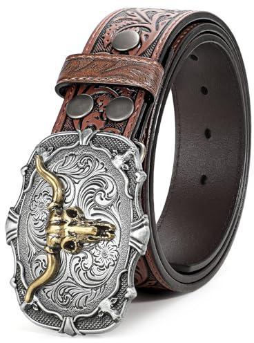BELTROAD Cowboy Western Gürtel Herren, Cowgirl Country Wilder Ledergürtel | Jeansgürtel Cowboy Kostüm für Karneval Halloween, Western Outfit, Weihnachten Herrengürtel Geschenke, Country Musikfestival