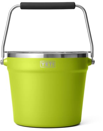 YETI Rambler 7.6L Beverage & Ice Bucket with Lid, Chartreuse | Double-Wall Insulated Ice Bucket with Heavy-Duty Handle for Bottles, Cans & Outdoor Entertaining