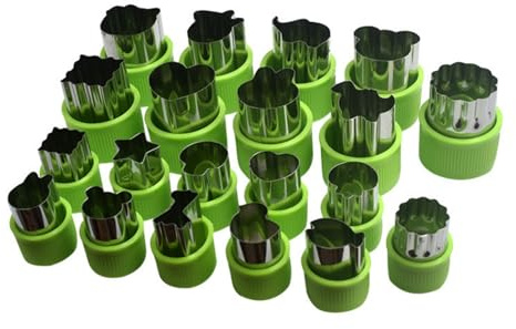 Teogneot 20 Stück Ausstecher Edelstahl, Ausstechformen, Gemüse Obst Ausstecher, Keksausstecher, Gemüseausstecher, Brot Ausstecher Set