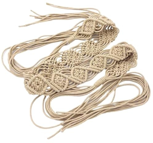 SYSUII Flechtgürtel Damen Boho Stil Kleid Taillengürtel Mit Quaste für Frauen Geflochtene Gewebte Kette Seil Gürtel für Rock Kleid Bauchkette