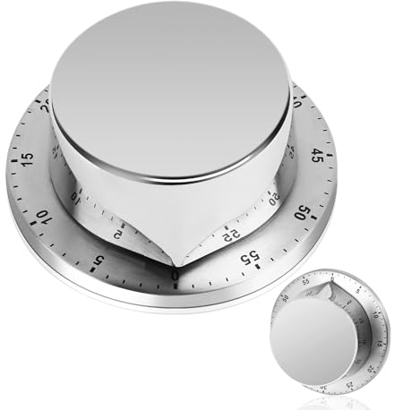 TNOMSNO Mechanischer Küchentimer, 60 Min Kurzzeitwecker küche Adsorbierbarer Magnetischer Timer, Wasserdicht und Einfach zu Bedienen, Küchentimer zum Kochen, Backen, Yoga, Fitness