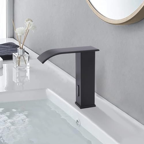 Infrarot Sensor Waschtischarmatur Wasserhahn Bad Einhand Mischbatterien Badarmatur Schwarz