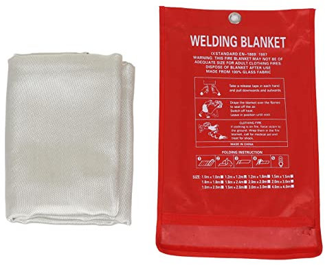 Mavaol Manta contra incendios, fibra de vidrio ignífuga reutilizable, protección contra altas temperaturas hasta 550 °C, ideal para el hogar, cocina, oficina, coche