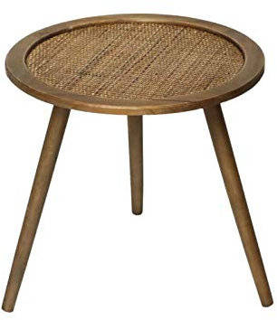 MEILISHAOMEI Böhmischer Stil, Couchtisch aus Rattan, Sofa-Beistelltisch aus massivem Eichenholz, 2 Größen (Farbe: Rattan, Größe: 19,6819,6819,29 Zoll)