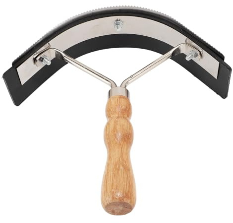 Striegel, Pferdebürste, Holzgriff, Pferdegesichtsreinigung, Schaberkamm, Edelstahl, Striegel, Pferdebürsten, Viehhaarkamm für Pferde, Hunde, Haustiere
