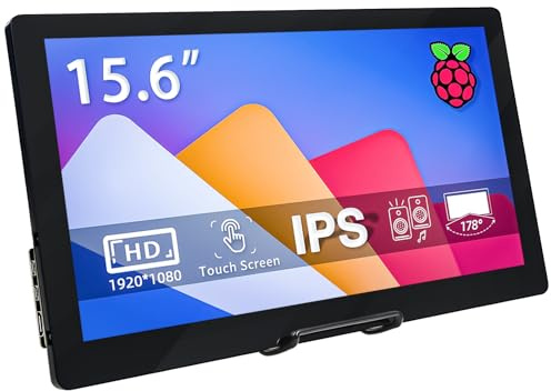 HAMTYSAN 15,6 Zoll Raspberry Pi Bildschirm FHD 1920x1080 Touchscreen Monitor IPS Sekundäranzeige mit Dual-Lautsprechern für Raspberry Pi 5/4/3/2/ Win11/10/8/7 Jetson Nano