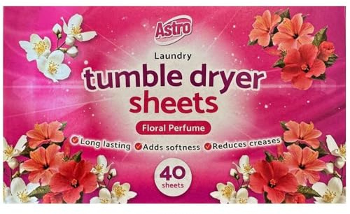 ANGIX 3 x Laundry Tumble Dryer Sheets Floral Perfume - 120 Sheets Pack | Long Lasting Freshness, Reduces Creases & Adds Softness