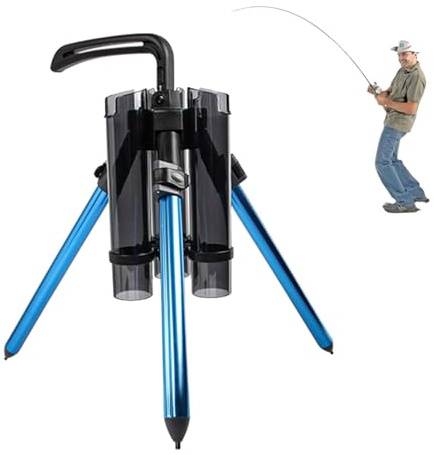 Supporto per canna da pesca, treppiede per canna da pesca, supporto per canna da pesca, organizer pieghevole ispessito per garage, barche, 3 canne da pesca