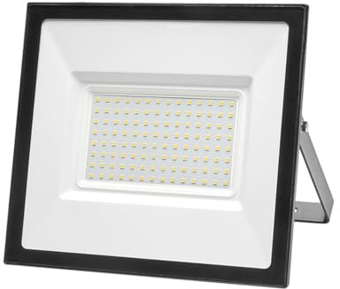 Platt LED-strålkastare (100 W, 4 000 K, 8 000 lm), IP65, 22 x 25 x 13,5 cm, svart och vit
