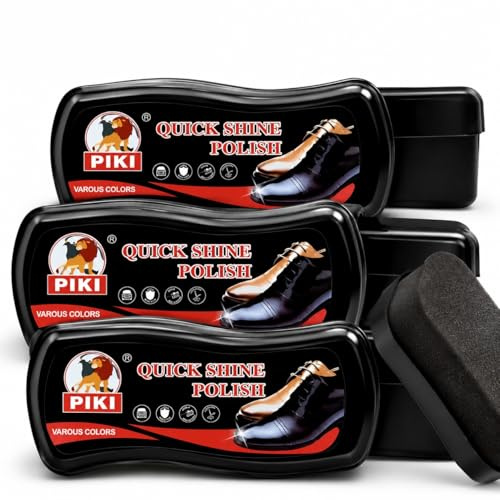 S & S PRODUCTS 3x Shoe Shiner Sponge for Leather Boots & Sandals – Black Shoe Polish Sponge for Cleaning, Shining, and Leather Care