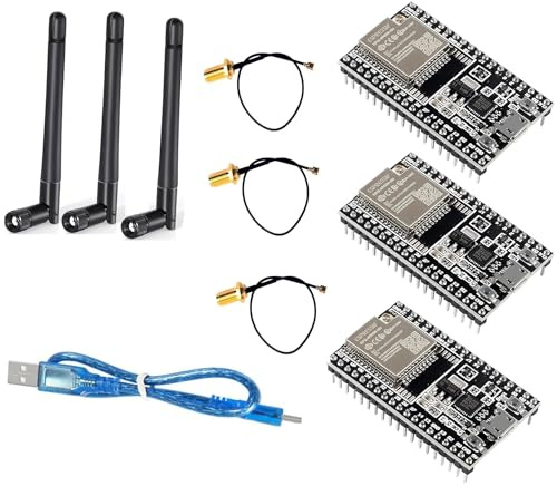 SP-Cow ESP32-WROOM-32U ESP32 DevKitC V4 with Antenna Kit(3 Pack)