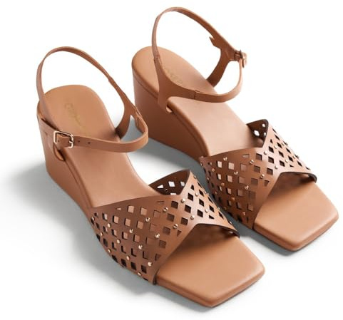 Gioseppo PESHTIGO - Sandalias de Tacón con Tiras para Mujer, Estilo Salón Destalonado, Punta Afilada, Cierre Ajustable, Diseño Moderno, Color Camel, Talla 37