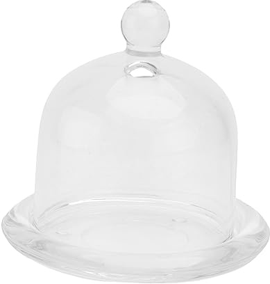 Amosfun Glass Cake Cover Dome Food Display Protective Glass Dessert Cover Bell-shaped for Home Kitchen Cosmetic Display