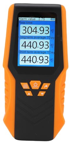 SEAFRONT Détecteur de Radon Numérique Rechargeable Radon Monitor Portable LCD Écran Affichant des Lectures à Court et à Long Terme pour Le sous-Sol de L'école à Domicile