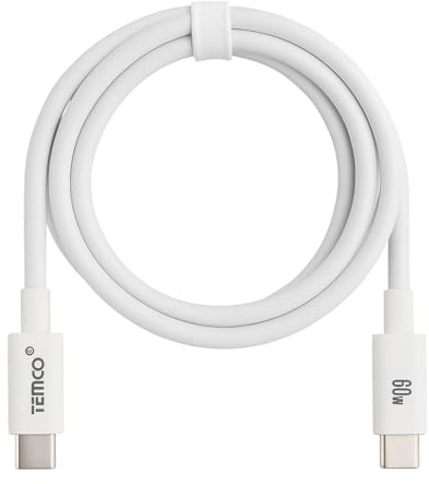 Genérico TEMCO Cable USB C 60W PD 3.0 Tipo C Carga Rápida Compatible con iPhone 17 Pro Max Air/16/15 Plus Pro Max, Galaxy S25 S24 S23 A53, Pixel 8 9, PS5, etc. 1M