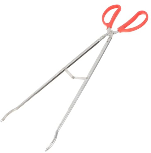 STOBAZA Pinzas para Chimenea de Acero Inoxidable de Servicio Pesado Tenazas con Mango y Agarre Fuerte para Leña Hogueras y Fogatas Herramienta Multifuncional para Manipular Madera