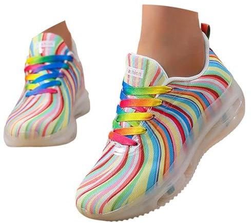 Allbestop Basket Femme Chic, Chaussures Orthopédiques Femme Tennis Chaussures Sneaker Zéro-Drop Chaussure Running Chaussure de Randonnée Marche Jogging, de Sport Fitness Salle Femmes(Multicolore,36)