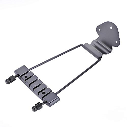 SPYMINNPOO Saitenhalter-Basissteg aus Palisander mit Rolle, Einstellbare Höhe und Saitenabstand, Robuste Metallkonstruktion, Schwarze Farbe, Einfache Installation, Ideal für SG-Jazzgitarren