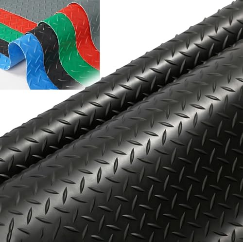 Moubhjd Tappetini per garage,per pavimenti del garage,resistente tappetino in gomma antiscivolo,rotolo di gomma commerciale per banco da lavoro,cucina(Color:Black, Size:160x1250cm, Thickness:1.6mm）