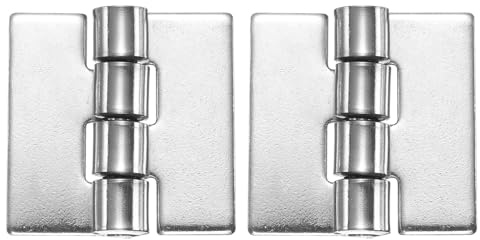 QUARKZMAN 2 Paquets De Charnières Lourdes Soudables, 2 x 1.97 x 0.12 Charnière À Souder En Acier Inoxydable 304 Pour Portes De Remorque, Argent
