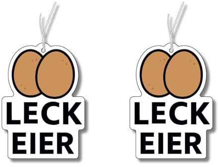 2x Duftbaum mit Leck Eier Motiv, Autoduft, Duftspender, Duftbaum lustig, Auto tuning, Lufterfrischer, Duftanhänger Auto Set, Wagen, Scherzartikel,