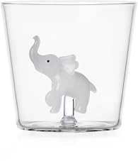 Ichendorf Milano Tumbler éléphant blanc, collection Savannah, 30 cl, verre borosilicate, fait main