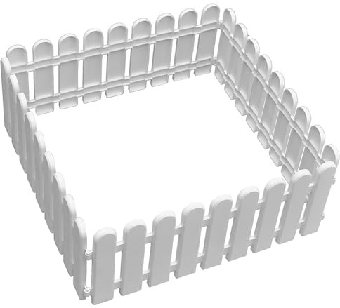 4 pezzi 19, 7x7, 9 staccionata in plastica bianca, pannelli di confine per bordi da giardino per aiuole, decorazioni per percorsi da cortile e pannelli per staccionata