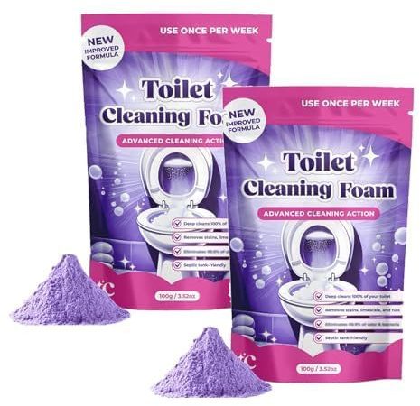 Fizzclean Nettoyant pour Toilettes, Fizzclean Toilette Nettoyage Mousse, Nettoyants WC Sans Contact, Nettoyage Sans Effort, No Scrub Cleaning (2pcs)