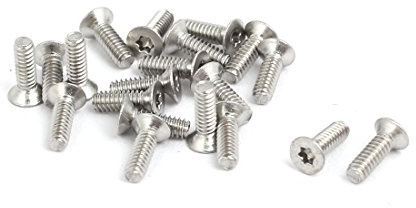 Sourcingmap® M1,6 x 5 T4 304 Edelstahl Flach Torx Kopf Schraube 20 Stück