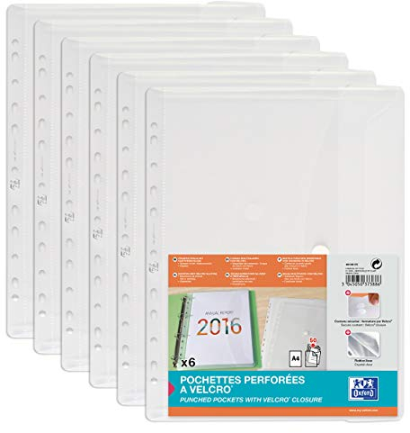 Oxford Dokumenten-Mappen, 6er Pack, DIN A4, farblos