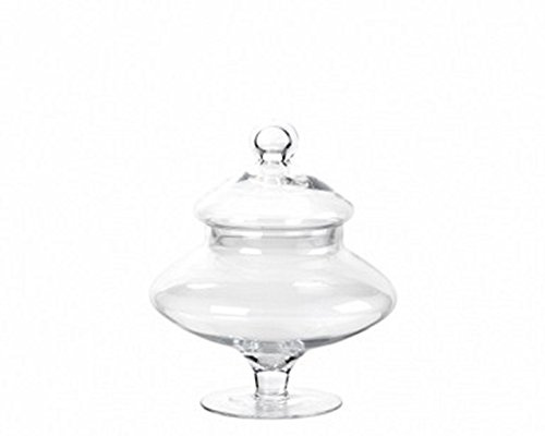 Zelda Bomboniere Vaso Con Coperchio Ampolla Alzatina Biscottiera Per Confettata D.20xH.26 Vetro