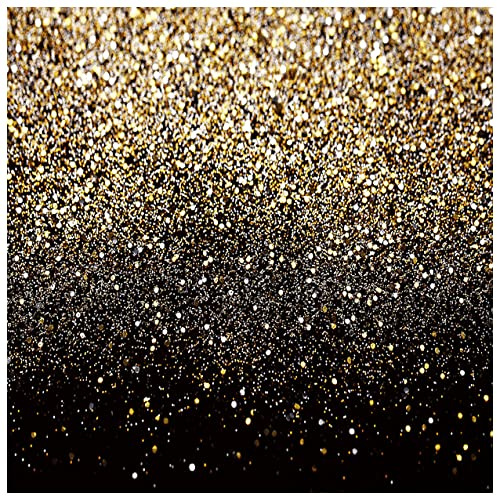 AIIKES 10x10FT Goldene Bokeh Fotografie Hintergrund Schwarz und Gold Glitter Hintergrund Hochzeit Familie Geburtstag Party Dekoration Neugeborenen Foto Hintergrund Studio Requisiten 11-547
