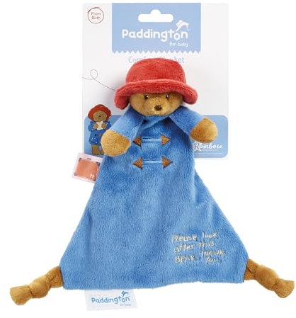 Rainbow Designs Official Paddington Bear Baby Comforter Blanket - Baby Cuddly Toys - Comfort Blanket - Newborn Baby Gift for Boys and Girls - Baby Comforter Toys
