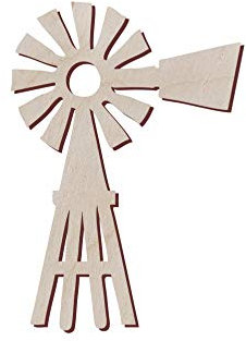 Juego de 10 molinos de viento de madera para manualidades y decoraciones, cuchillas de molino de viento, decoración de pared, reloj de molino de viento de 3.5 x 5 pulgadas