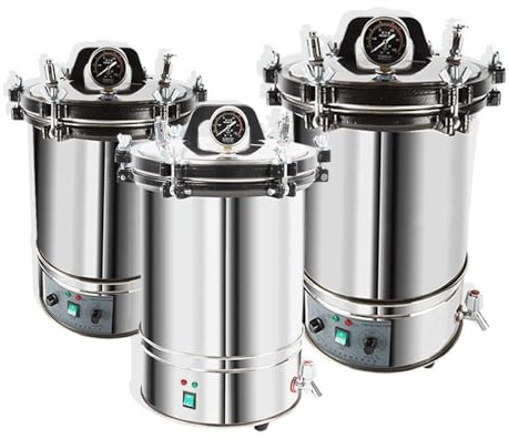 hzexun Autoclave Edelstahl-Dampfsterilisator Sterilisation Schrank Edelstahl für zahnärztliche medizinische Geräte (Normal,24L)