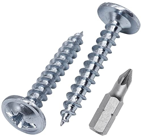 (450 Stück) Verzinkter Stahl 4,0 x 25 mm Holzschrauben, Metallschrauben, modifizierter Halsspannkopf, Selbstschneidend (450, 4,0 x 25 mm)