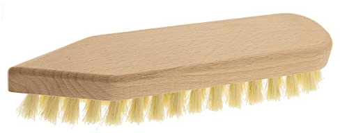 5X Holz-Scheuerbürste, 21 cm, für Starke Verschmutzungen, stabile Fibre-Natur-Borste, verträgt Hitze & Reinigungsmittel, Waschbürste für Haushalt, Auto & Boot, spitz-rund