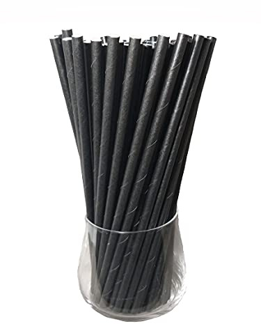 Papperssugrör, papperssugrör, ekologisk, livsmedelssäker, miljövänlig, engångssugrör, 120-pack (svart)