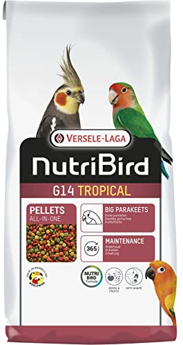 VERSELE-LAGA - NutriBird G14 Tropical - Granulado extrusionado - Alimento de Mantenimiento para periquitos Grandes - Multicolor - 10kg
