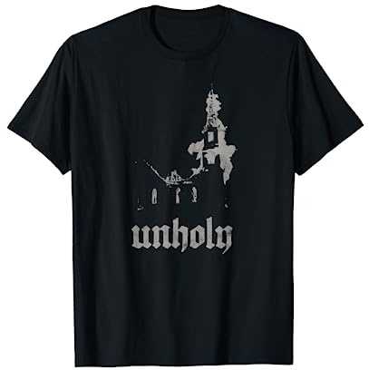 Iglesia ardiente impía Oculto Metal Ateo Satanás 666 Impío Camiseta
