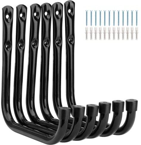 PiPaFox Heavy Duty Garage Hooks, 17cm Wall Mount Garden Tools Storage Hook for Bike, Ladder, Chair, Garden Hose, Power Tool, Indoor Outdoor
