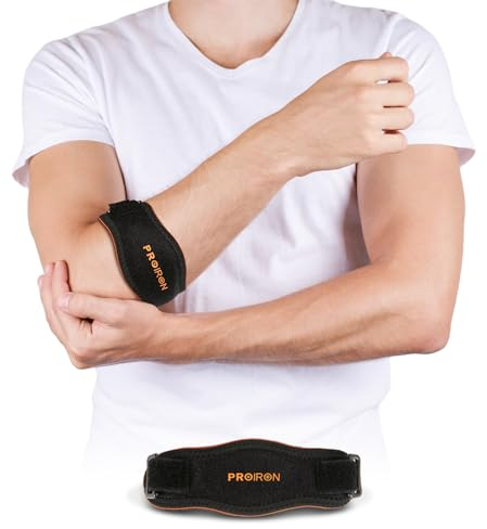 PROIRON Ellenbogenbandage Tennisarm, Golferarm bandage, Unterarmbandage zur Schmerzlinderung von Tennisellenbogen und Golferellenbogen, Sport, Fitness (Schwarz-1PC)
